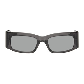 발렌시아가 Balenciaga Gray Rectangular Sunglasses 242342F005007