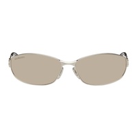 발렌시아가 Balenciaga Silver Rectangular Sunglasses 242342F005005
