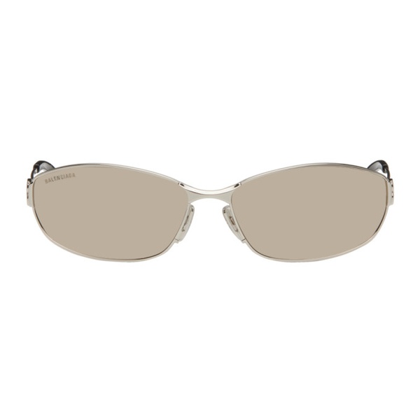 발렌시아가 발렌시아가 Balenciaga Silver Rectangular Sunglasses 242342F005005