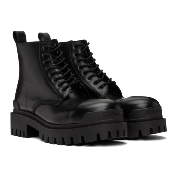 발렌시아가 발렌시아가 Balenciaga Black Strike Lace-Up Boots 232342M255000