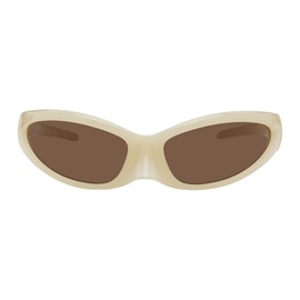 발렌시아가 Balenciaga Beige Skin Cat Sunglasses 232342M134007