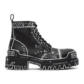 발렌시아가 Balenciaga Black Strike Lace-Up Boots 231342M255000