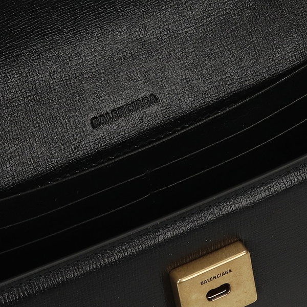 발렌시아가 발렌시아가 Balenciaga Womens Leather Gossip Shoulder Bag XS in Black 6877802496132