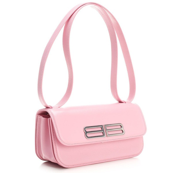 발렌시아가 발렌시아가 Balenciaga Womens Leather Gossip Shoulder Bag S in Pink 6877800923268