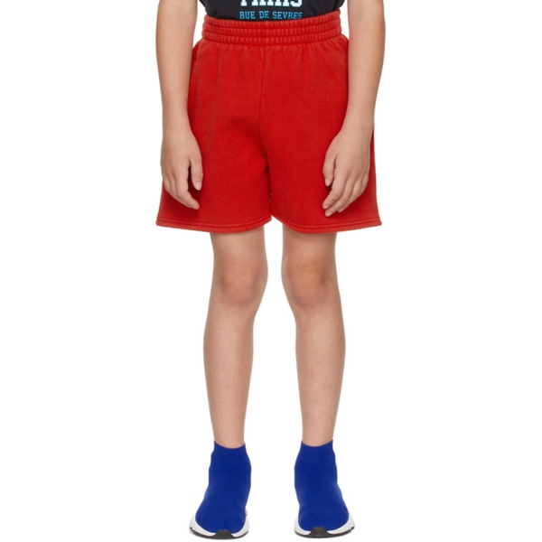  발렌시아가 Balenciaga Kids Kids Red Logo Jogging Shorts 221847M721000