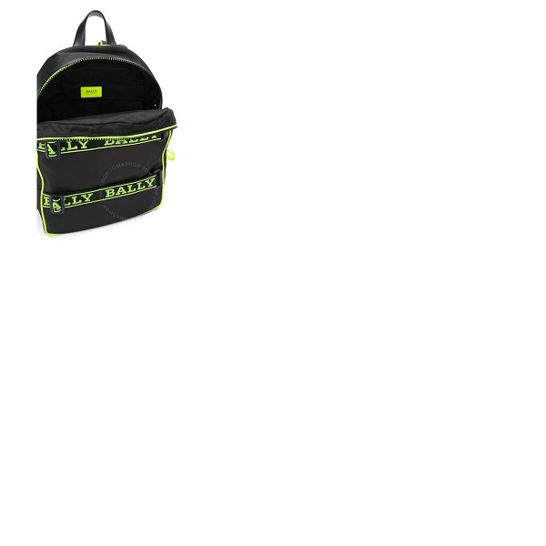  Bally Black Mens Logo-tape Buckle-detail Backpack 6228632