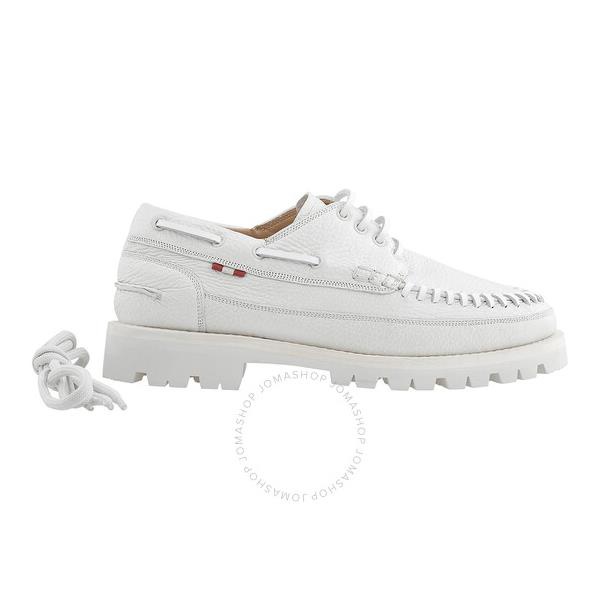  Bally Mens Trendal White Leather Moccasins 6300198