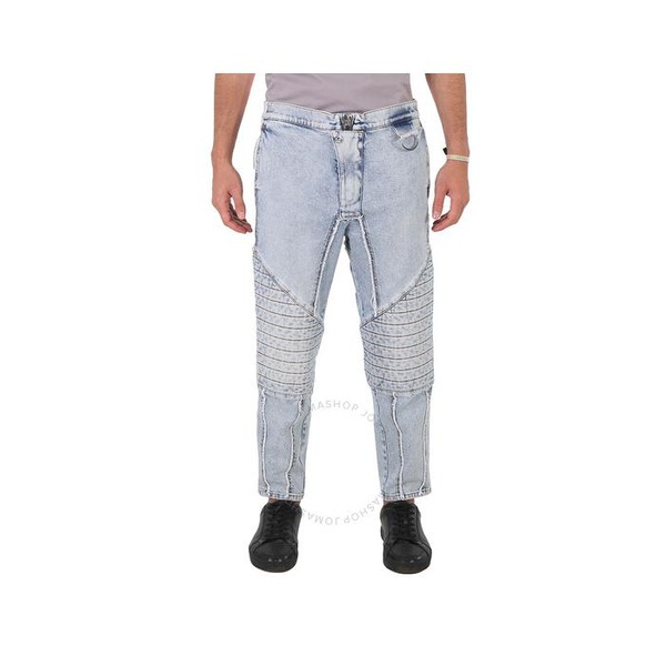 발망 발망 Balmain Mens Ribbed Cotton Slim-Fit Jeans YH0MG080DC57-6FC