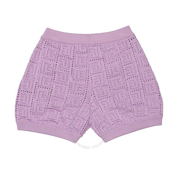 발망 발망 Balmain Ladies Openwork Knit Monogrammed Shorts AF0PA197KE25-PARME