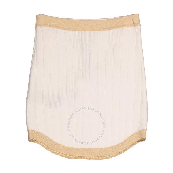 발망 발망 Balmain Ladies High Waist Short Knit Skirt AF1LB189KD74-GDK