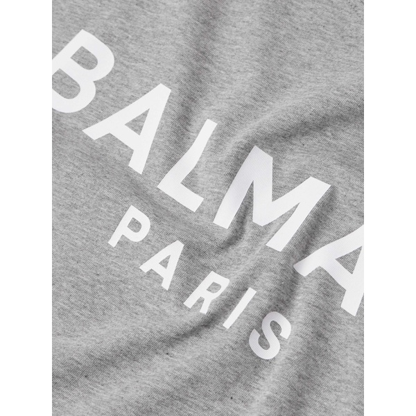 발망 발망 BALMAIN Logo-Print Cotton-Jersey T-Shirt 1647597323652290