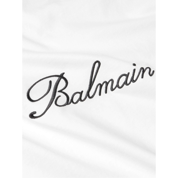 발망 발망 BALMAIN Logo-Embroidered Cotton-Jersey T-Shirt 1647597323652296