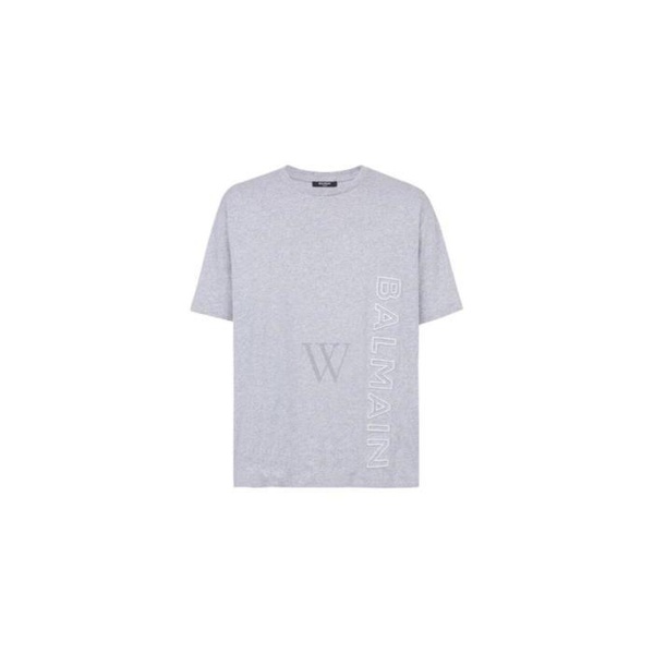 발망 발망 Balmain MEN'S Reflective Logo Oversized Cotton T-Shirt AH1EG010BC22-YDU