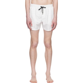 발망 Balmain White Printed Swim Shorts 231251M208009
