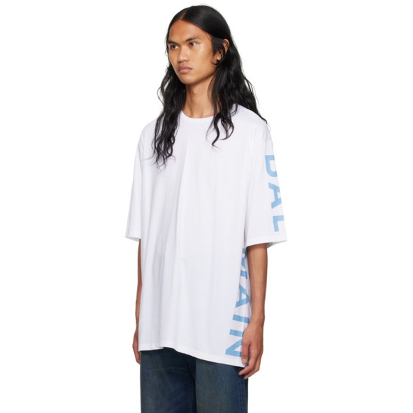발망 발망 Balmain White Printed T-Shirt 231251M213062