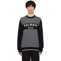 발망 Balmain Black Mini Monogram Sweater 241251M201009