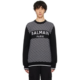 발망 Balmain Black Mini Monogram Sweater 241251M201009