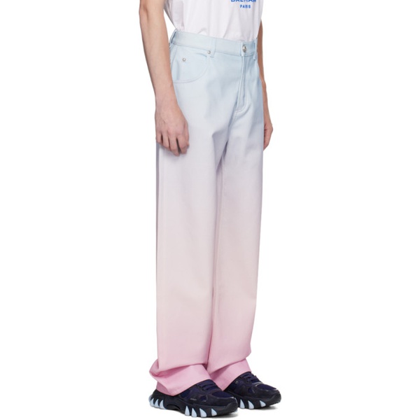 발망 발망 Balmain Blue & Pink Evian 에디트 Edition Jeans 231251M186015
