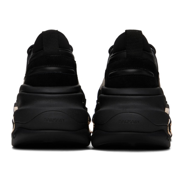 발망 발망 Balmain Black B-Bold Leather & Suede Sneakers 241251M237001