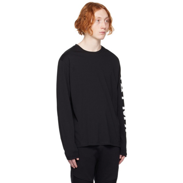 발망 발망 Balmain Black Printed Long Sleeve T-Shirt 231251M213023