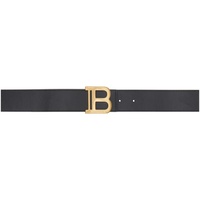 발망 Balmain Black B Leather Belt 241251F001002