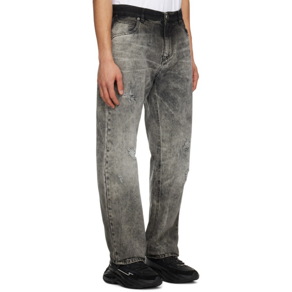 발망 발망 Balmain Gray Stonewashed Jeans 241251M186002