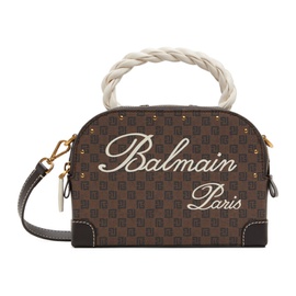 발망 Balmain Brown Monogram Make Up Bag 241251F046000