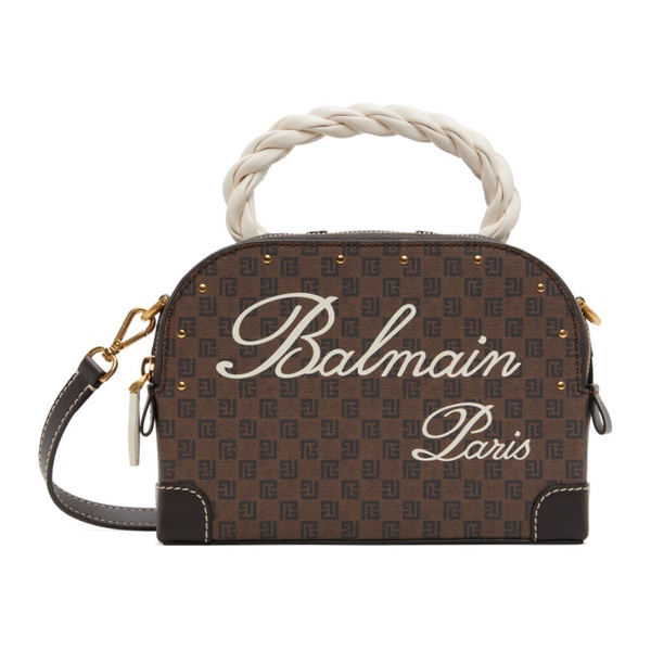 발망 발망 Balmain Brown Monogram Make Up Bag 241251F046000