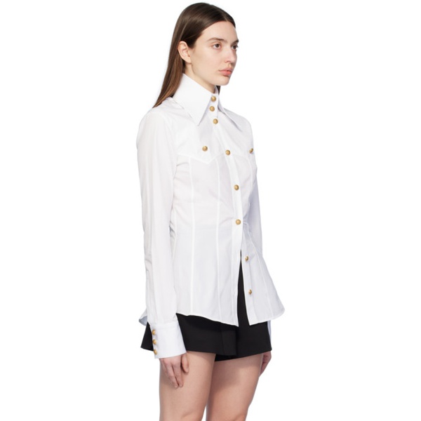 발망 발망 Balmain White Button Shirt 241251F109001