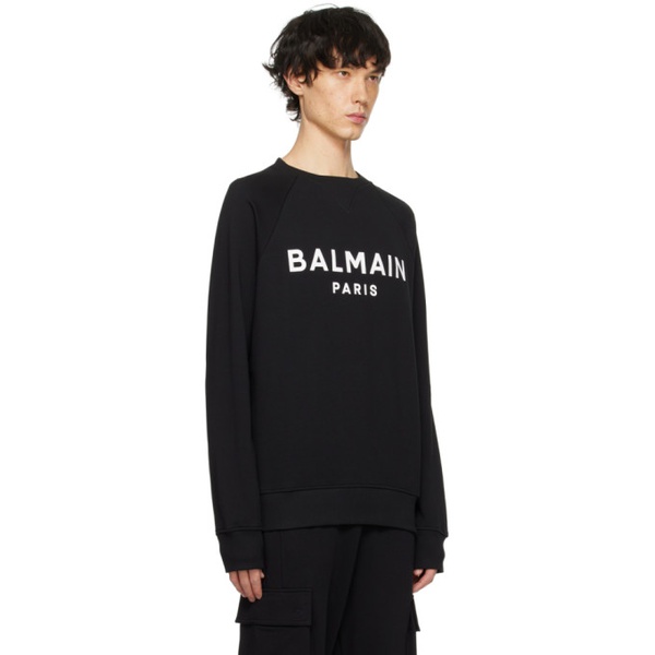 발망 발망 Balmain Black Printed Sweatshirt 241251M204013