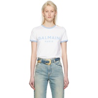 발망 Balmain White Three-Button T-Shirt 241251F110012