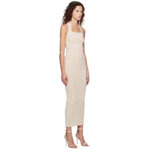 발망 발망 Balmain 오프화이트 Off-White Monogrammed Maxi Dress 231251F055010