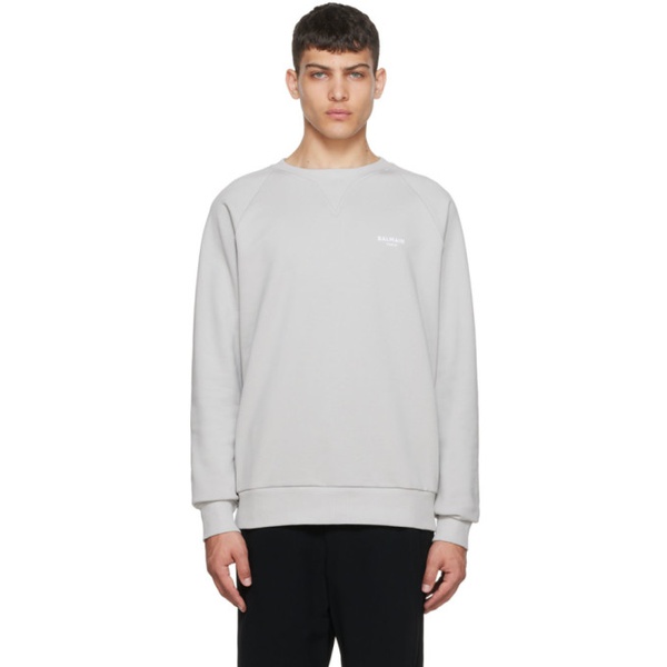 발망 발망 Balmain Gray Cotton Sweatshirt 221251M204012