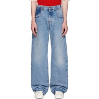 발망 Balmain Blue Contrasted Pocket Jeans 232251M186001