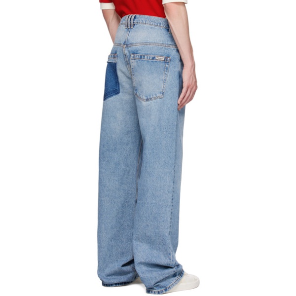 발망 발망 Balmain Blue Contrasted Pocket Jeans 232251M186001