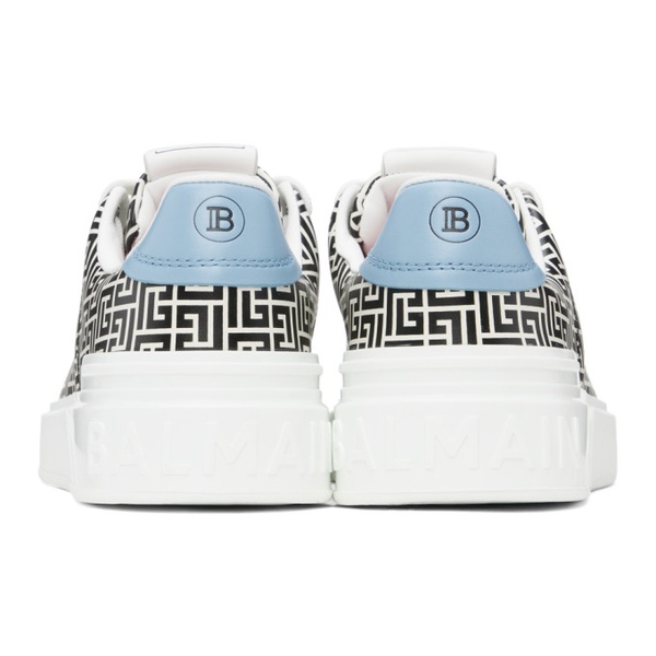 발망 발망 Balmain Black & White B-Court Calfskin Sneakers 241251F128004