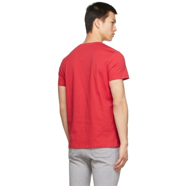 발망 발망 Balmain Red Printed Logo T-Shirt 221251M213009