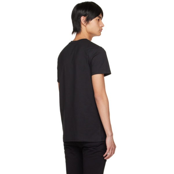 발망 발망 Balmain Black Flocked T-Shirt 222251M213047