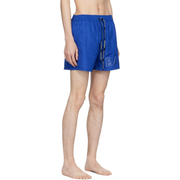 발망 발망 Balmain Blue Embossed Swim Shorts 241251M208001