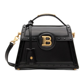 발망 Balmain Black B-Buzz Dynasty Glazed Leather Bag 241251F048003