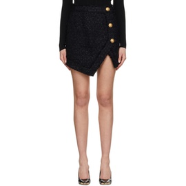 발망 Balmain Black Tweed Skirt 221251F090003