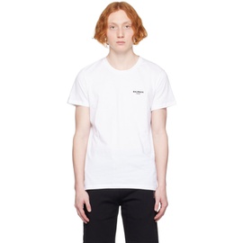 발망 Balmain White Flocked T-Shirt 231251M213002
