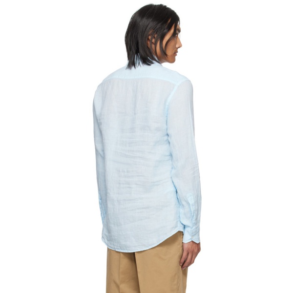  바레나 Barena Blue Surian Telino Shirt 241313M192007