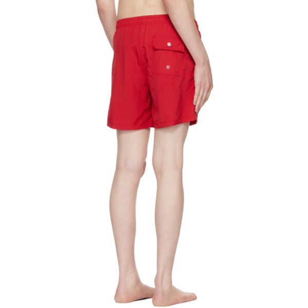  Bather Red Drawstring Swim Shorts 231059M208008