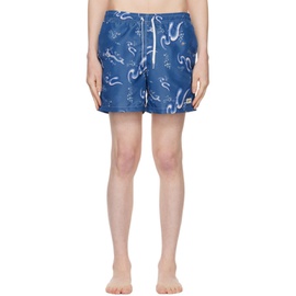 Bather Blue Printed Swim Shorts 231059M208019