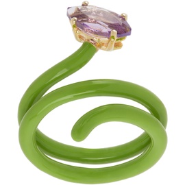 Bea Bongiasca Green & Purple Looped Vine Ring 242172F011008