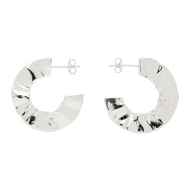 Beaufille Silver Crinkle Hoop Earrings 241868F022000