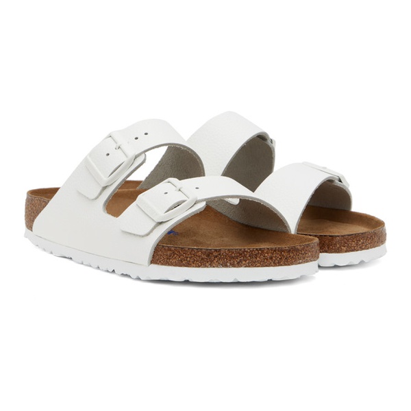 버켄스탁 버켄스탁 Birkenstock White Regular Arizona Soft Footbed Sandals 241513M234024
