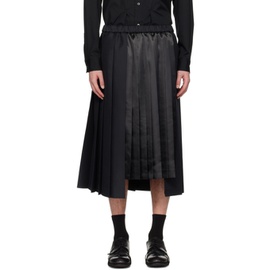 Black Comme des Garcons Black Pleated Midi Skirt 241935M191009