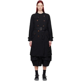 Black Comme des Garcons Black Double-Breasted Trench Coat 241935F067001